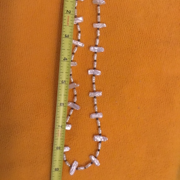 Biwa Pearl Necklace with Silver Hook Clasp~Vintage - Picture 5 of 6